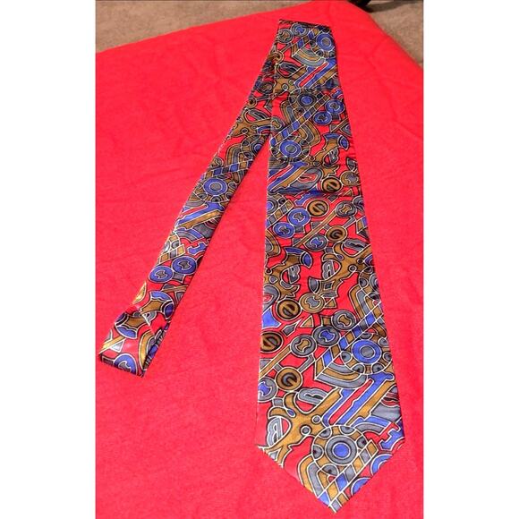 SEXY Vintage Finity Geometric Abstract 100% Silk Designer Tie - Picture 1 of 4